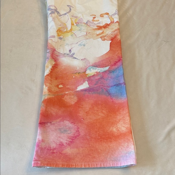 Ag Adriano Goldschmied Saige Mid-Rise Wide-Leg Jeans with Watercolor Wash, sz 28 - Picture 11 of 13